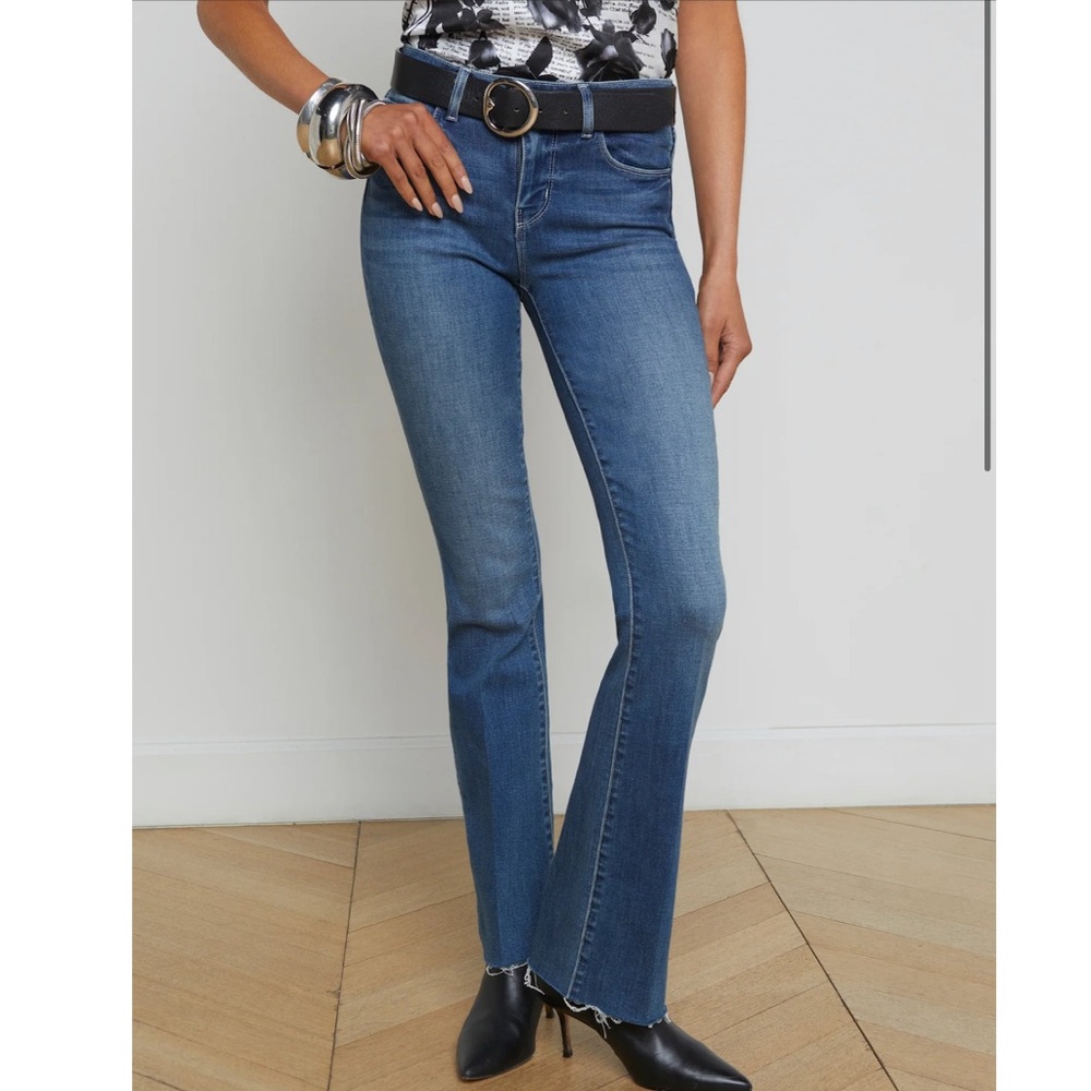 L'Agence Sneeki Low Rise Straight Jeans in Stanton. - Picture 2 of 12